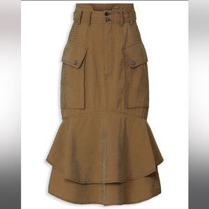 Marissa Webb Olive Green Midi Cargo Skirt Size 6